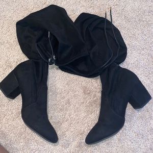 black madden girl thigh high suede boots!